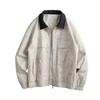 Herren Kragenjacke, Herren Lockere Frühjahrs- und Herbst-Freizeit-Arbeitsjacke