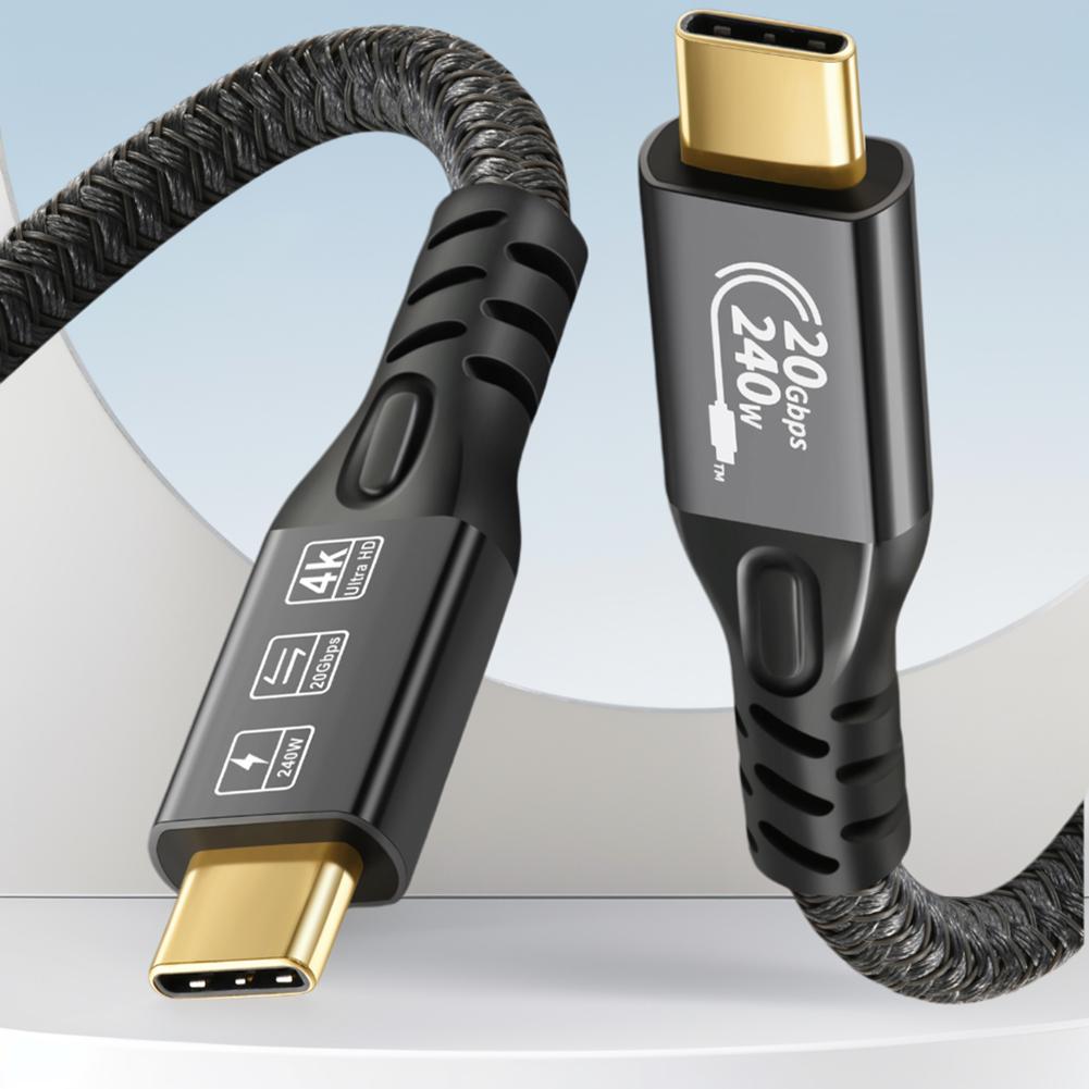 0.5/1/2/3M PD 240W Type C Fast Charging Cable Cord Braided Fast Charger Type C Cable Male To Male for Samsung S23 for Macbook PC