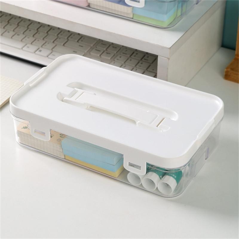 Pack of 3 Clear Organizers Container Featuring Comfortable Grips and Protective Covers Perfect for Desktop or Home Storage Applications