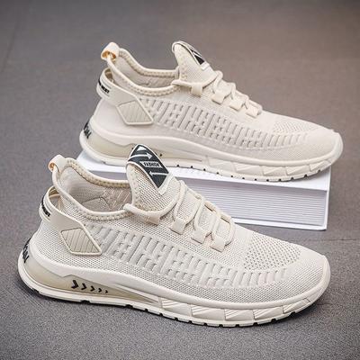 Flying Woven Men's Shoes Summer New Breathable Deodorant Mesh Shoes Men's Sneaker Korean-style All-match Casual Running Shoes