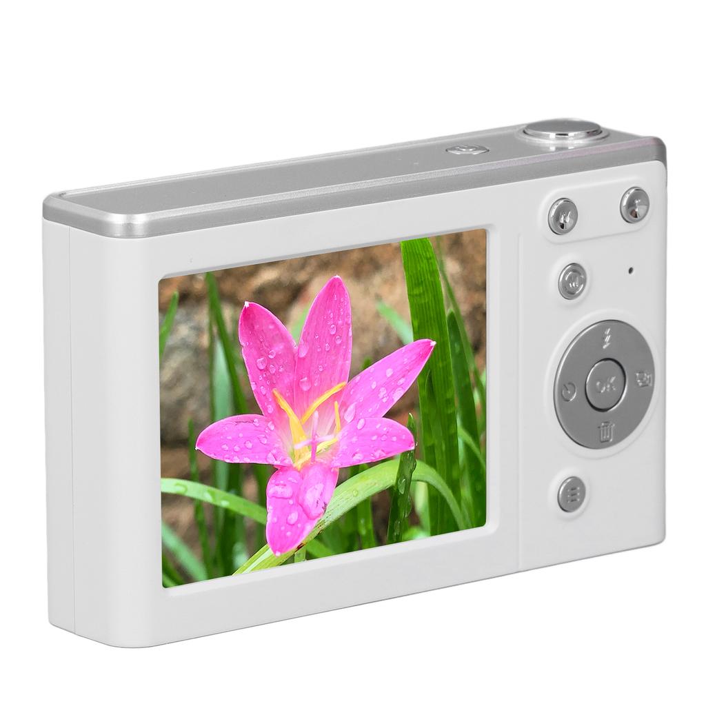 4K Digital Camera 16X Zoom Anti Shake 50MP Autofocus Compact Camera with Fill Light for Boys Girls Kids Student White