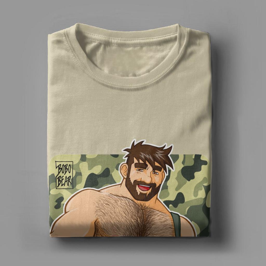Herren Adam Likes Latzhosen Camouflage Gay Bär T-Shirt Baumwoll-Tops Neuheit Kurzarm Rundhals T-Shirt Grafik-T-Shirts