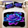 Rose Pattern Bedding Quilt Set Quilt Cover Pillowcase Home Decoration Birthday Gift (1 * Duvet Cover + 2 * Pillowcase, Without Core)