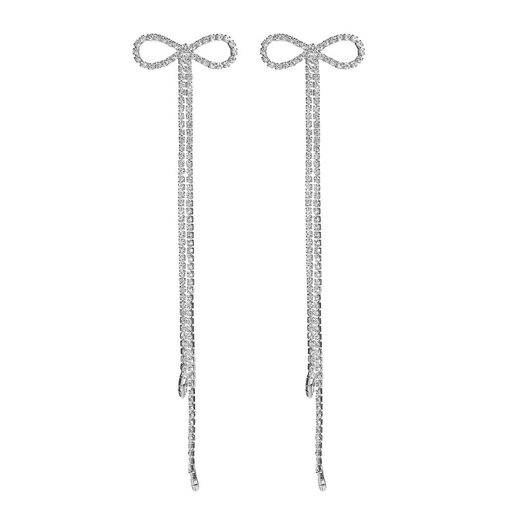 Luksusowe kolczyki w kształcie kokardy z frędzlami