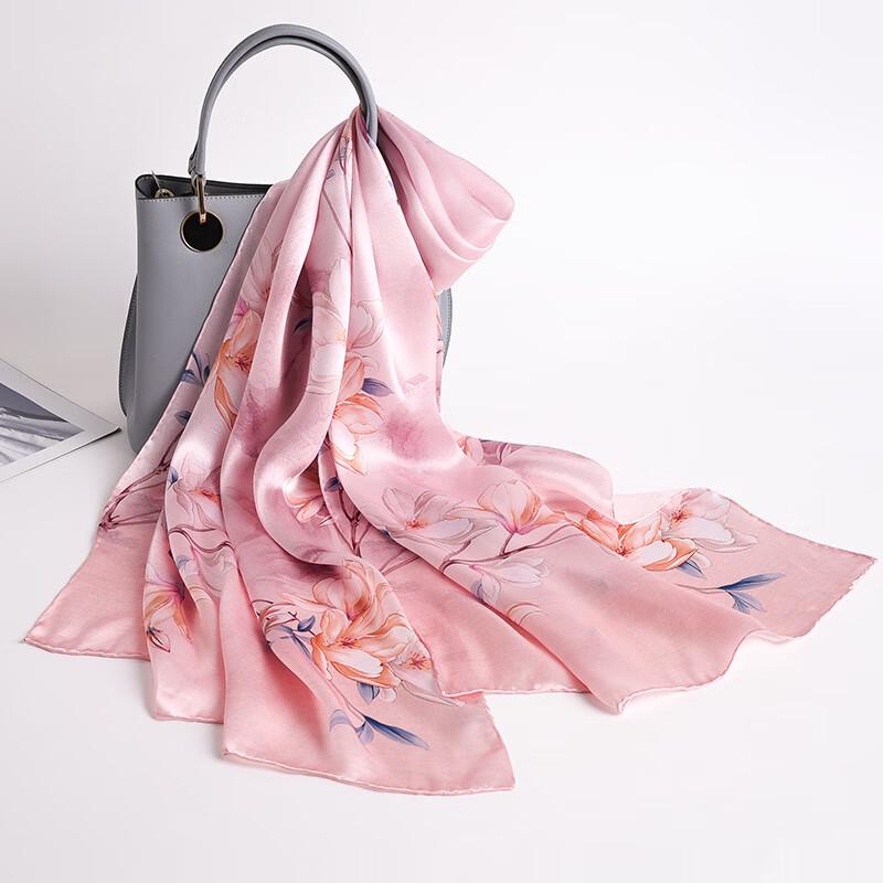 Hangsilu Women's Silk Scarf & Shawl with Scarf Buckle Gift Set