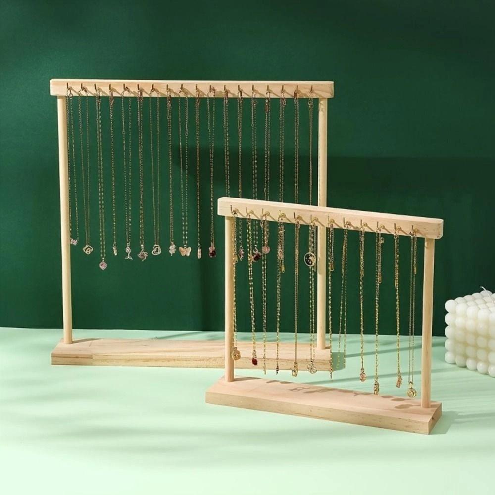 Exquisite Necklace Hanging Rack 12 /18 Hook Jewelry Jewelry Holder Simple Wood Necklace Stand  Home