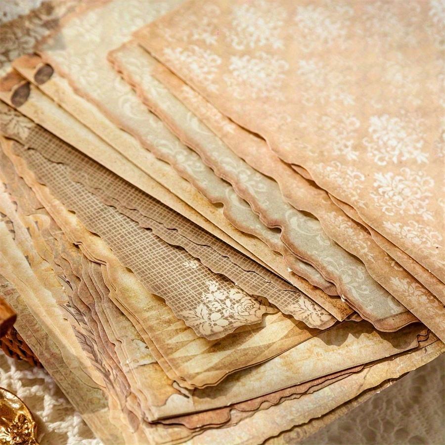 30pcs/Pack Material Paper, Gentle Style Series Retro Distressed Style Scrapbooking Diy Material Decoration Base, Non Self-Adhesive Back To School