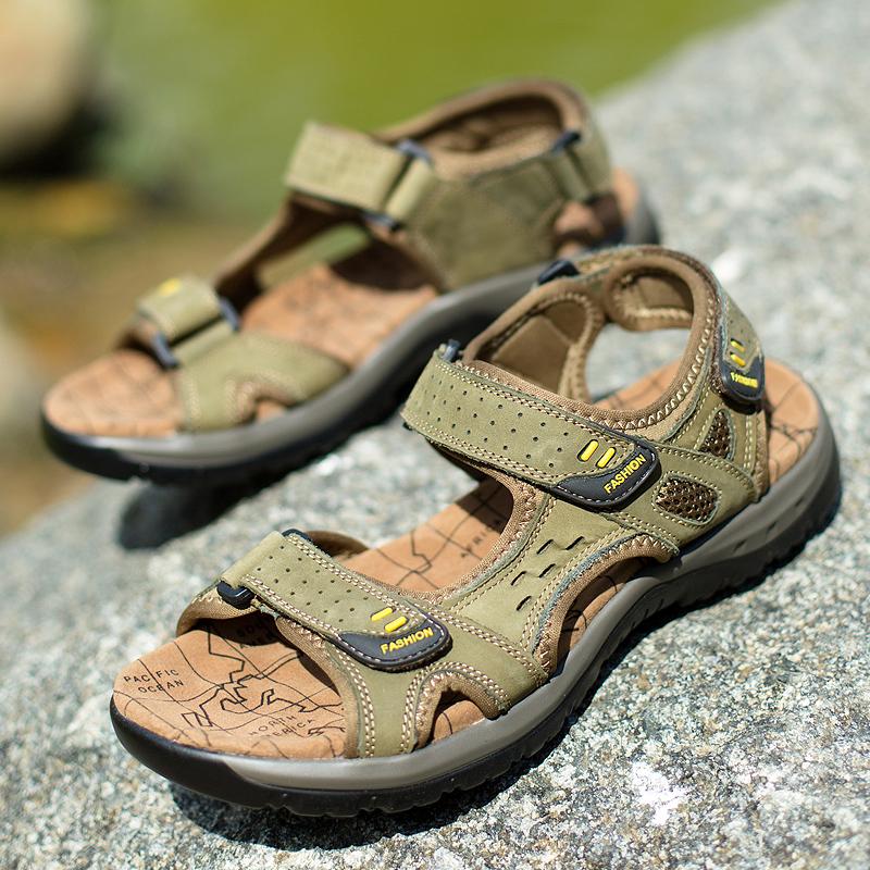 38-48 summer mens Large Size Genuine Leather Men Sandals Summer Men Beach Sandals Outdoor Sandals For Men