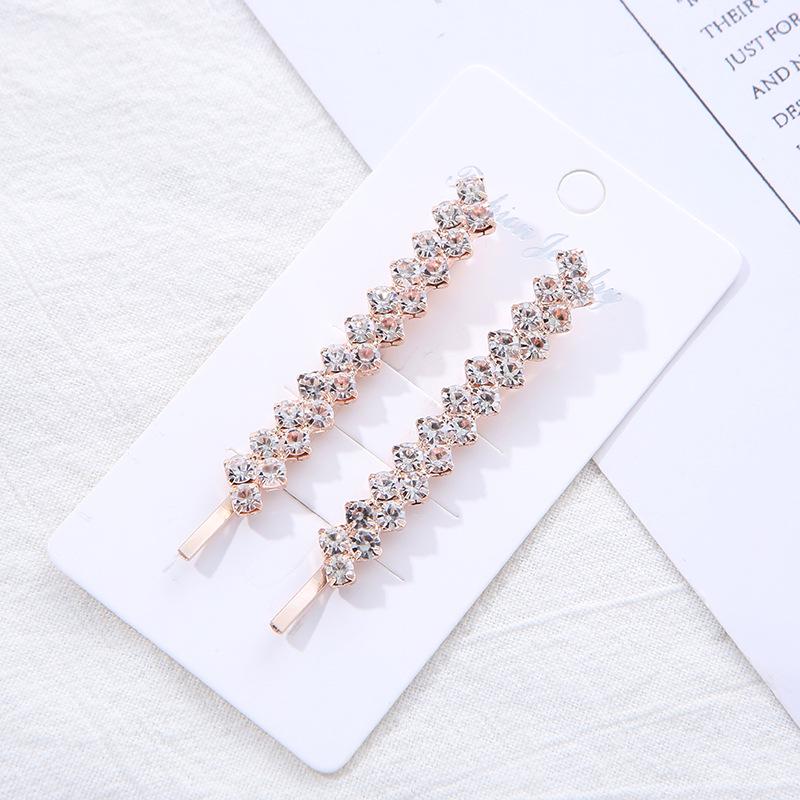 Elegant Bridal Crystal Rhinestone Hair Clip - Fashionable European & American One-Word Design