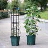 Tower Obelisk Garden Trellis, Durable Metal with Plastic Coating U-Shaped Plant Flower Support Stand Morning Glory Ivy Roses Clematis, Black