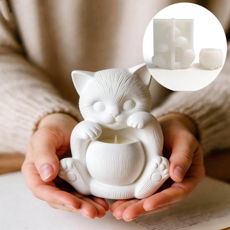 Easy To Clean Reusable Silicone Sitting Cats Mold Ornament Moulds Suitable for Resin Crafts and Decorative Items