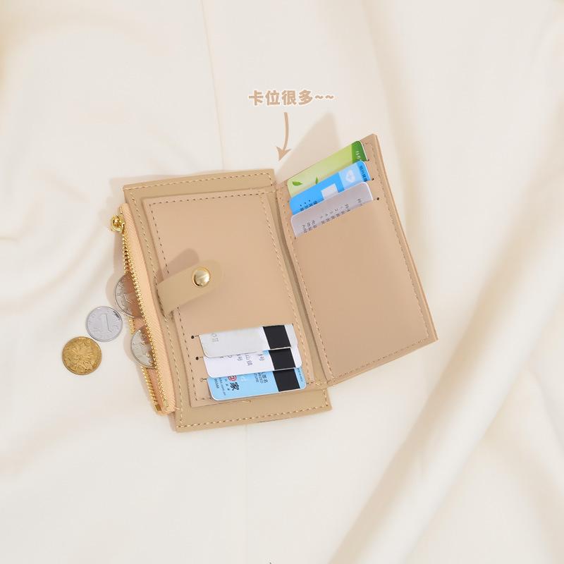 Change Bag Women's Short Coin Bag Simple Thin Zipper Buckle Multi-card Small Card Bag Change Clip
