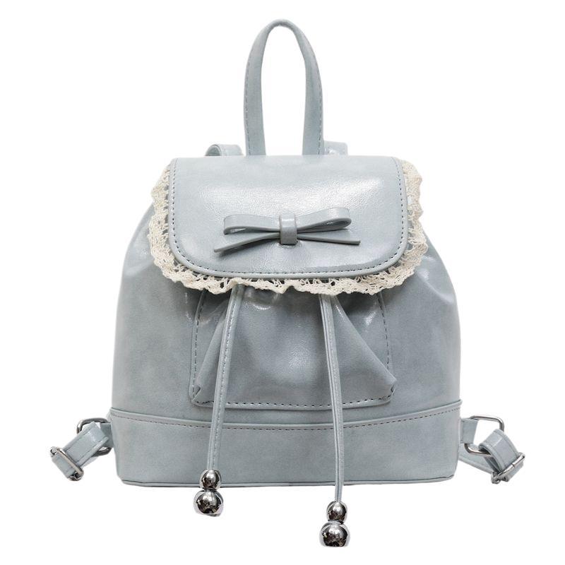 Gentle Wind Lace Bow Niche Mini Backpack Women's New Fashion Versatile Portable Travel Small Backpack