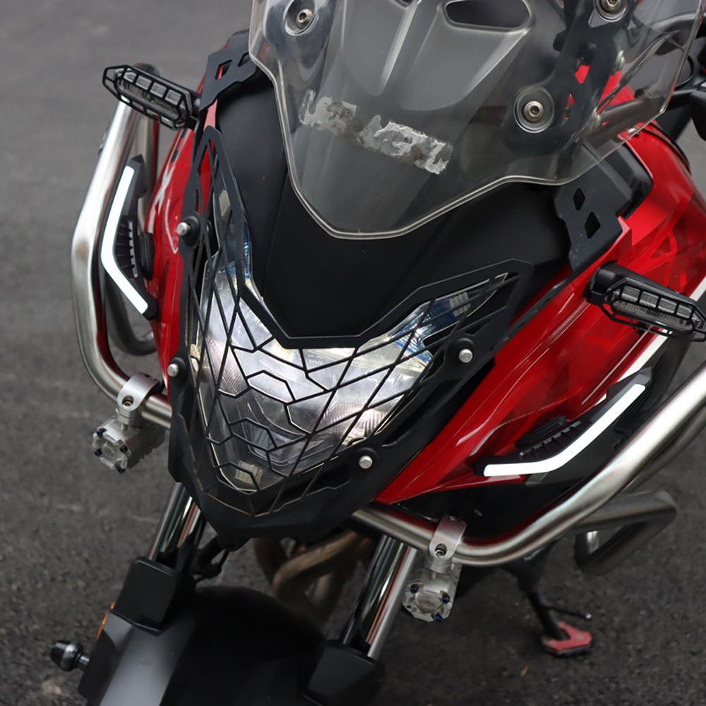 2Pcs Motorcycle Front Side Spoiler Winglets Aerodynamic Wing Set Fixed Wind Wings with LED Lights and Adhesive Decoration Sticker