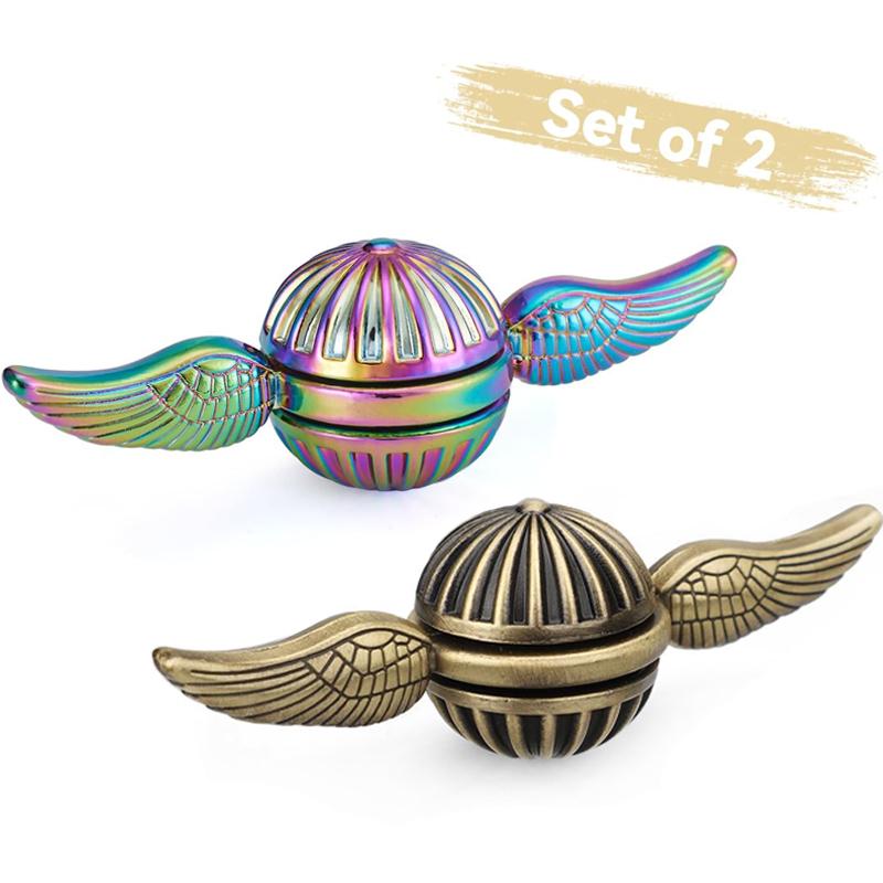 2Pcs Classical Fingertip Gyro Stress Relief Finger Toy Hand Fidget Spinner Cool Gadgets For Kids Anxiety Adhd Autism Gifts