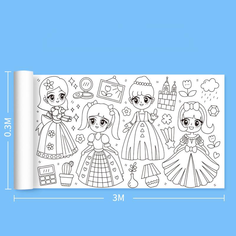 

Детские игрушки для рисования, липкая рулонная бумага для раскрашивания, сделай сам, прокрутка для граффити, цветная бумага для рисования, развивающие игрушки для девочек, подарок
