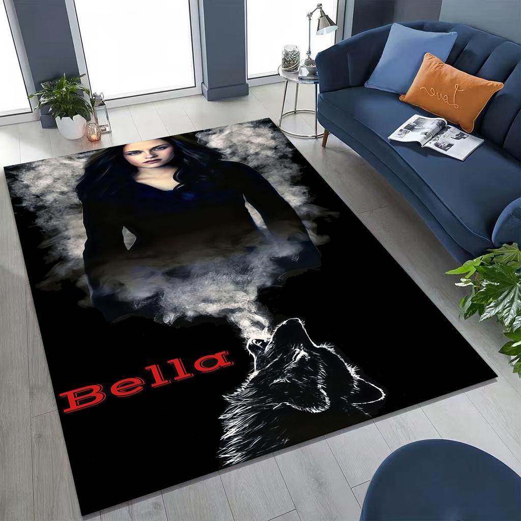 New Twilight Saga Isabella Edward Art Rug for Bedroom Living Room Sofa Home Doormat Decor, Large Kids Non-slip Floor Mat