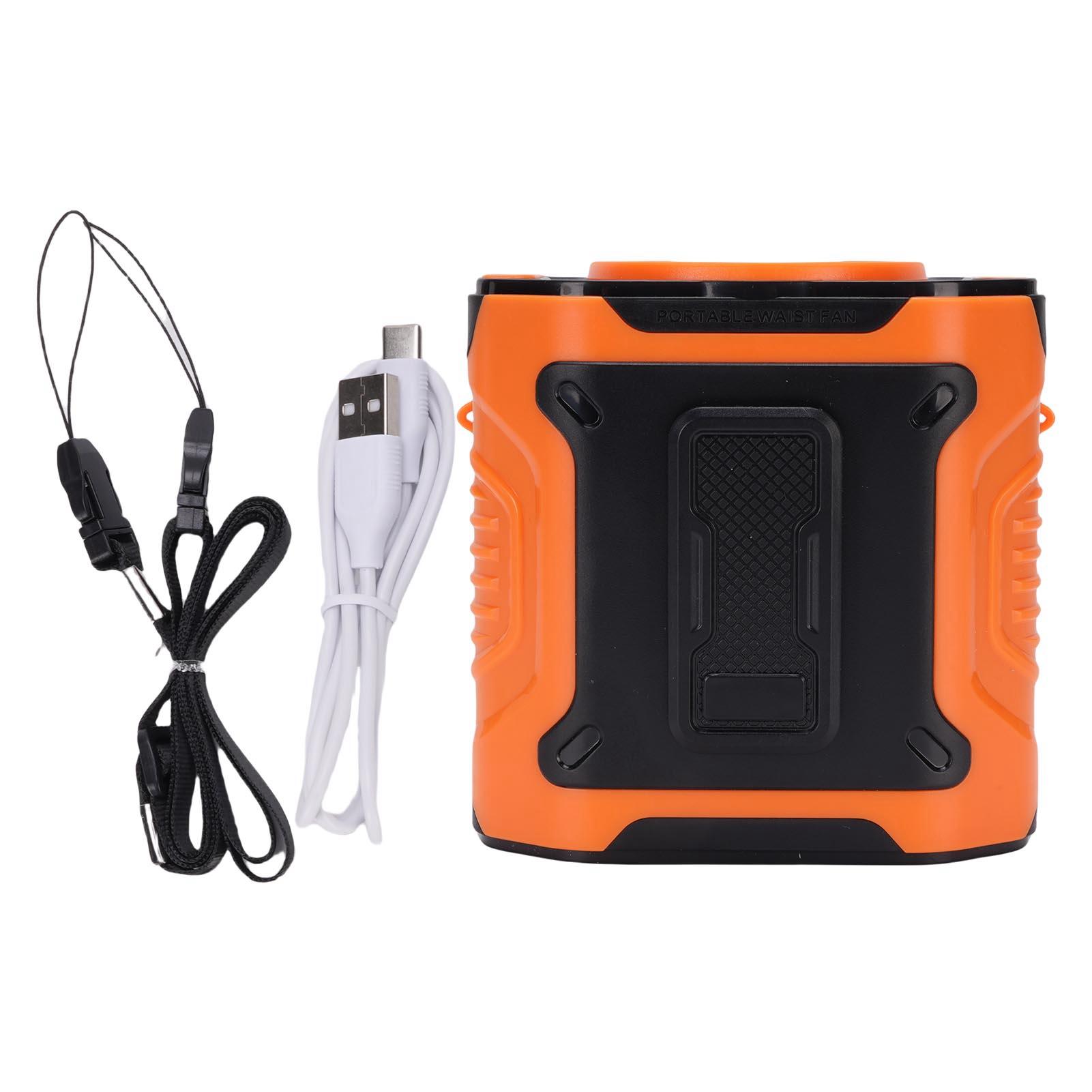 

Personal Waist Fan USB Rechargeable Hanging Neck Fan Wearable Belt Fan With 100 Speeds Adjustment Fl Orange
