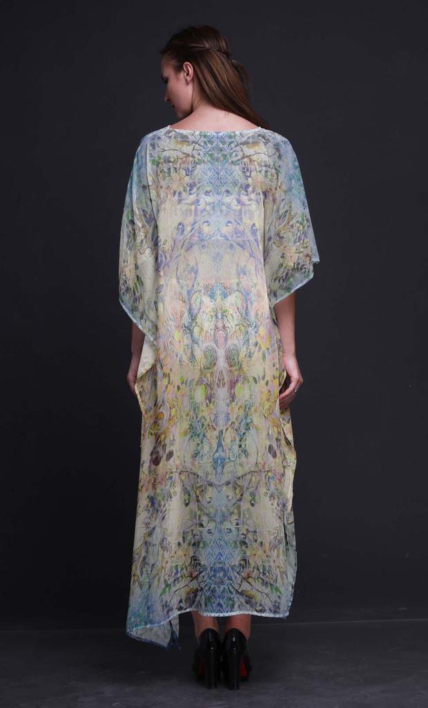 Phagun Floral & Skull Ladies Kaftan Holiday Loungewear Maxi Dress Beach