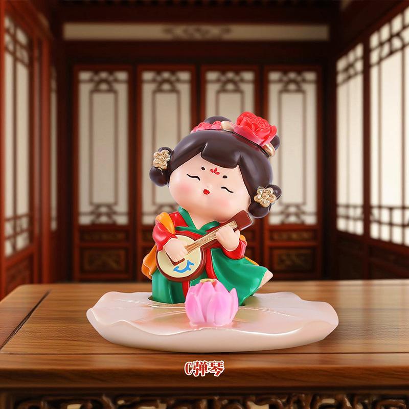 Guochao Ancient Style Tang Xiaohuan Picturesque Mobile Phone Holder Lazy Drama Chasing Artifact Desktop Small Ornament Holiday Gift
