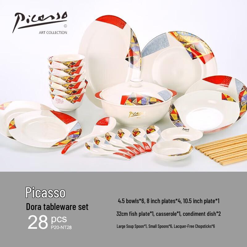 PICASSO Dora 28-Piece Ceramic Dinnerware Set