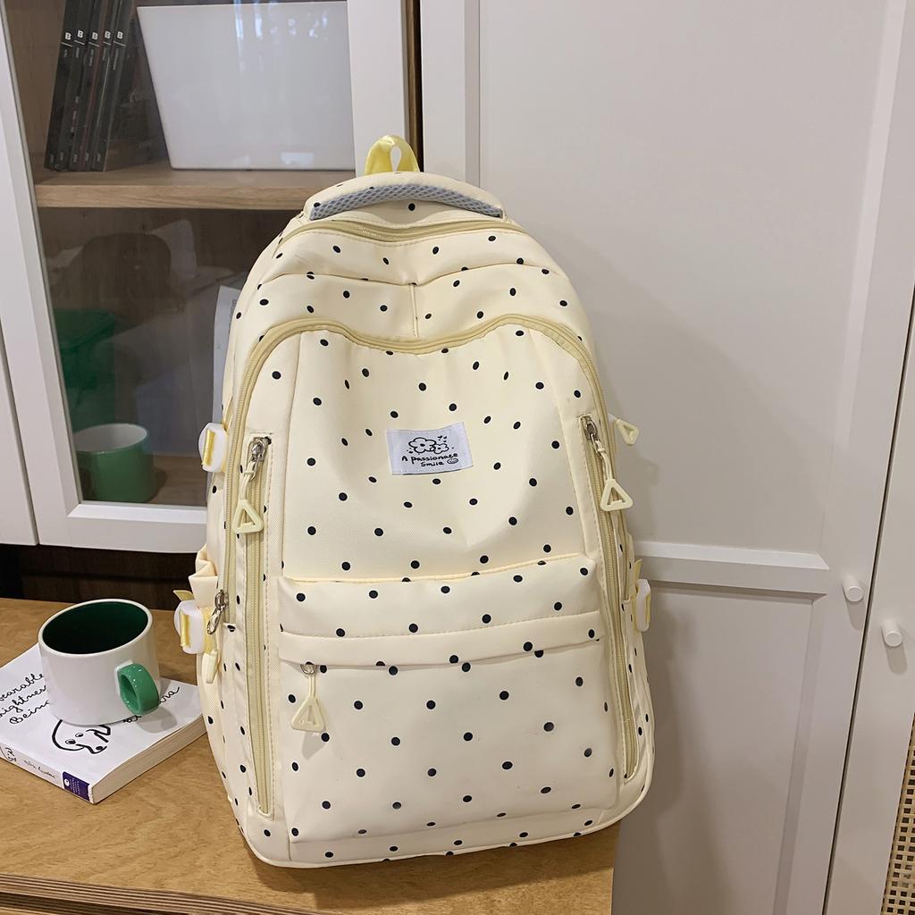 College Wave Point Backpack Junior Senior High School Lightweight Schoolbag Large Capacity Backpack