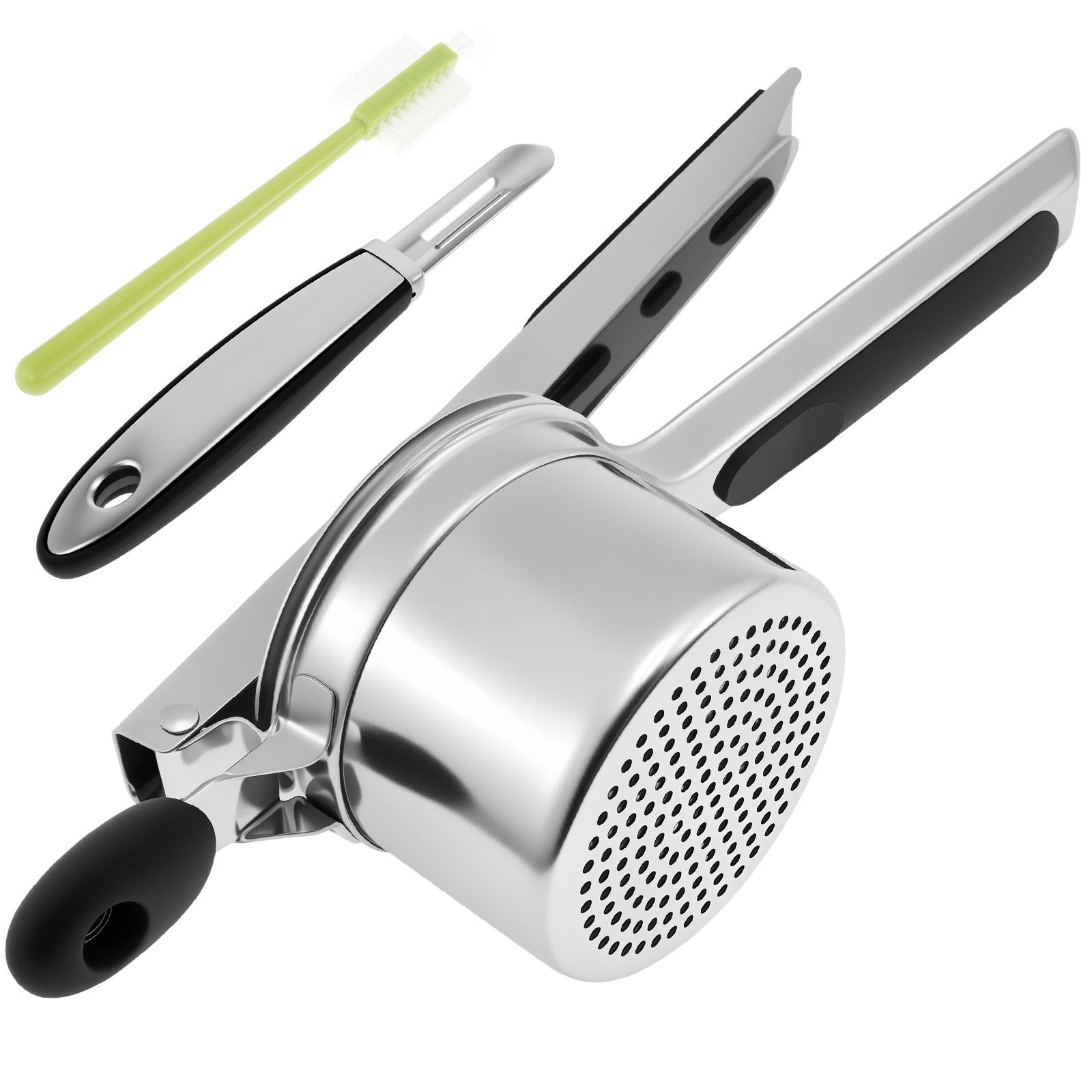 1Pc Potato Masher Stainless Steel Potato Masher 15oz Manual Potatoes Ricer Ergonomic Potatoes Press for Vegetables Kitchen Tools