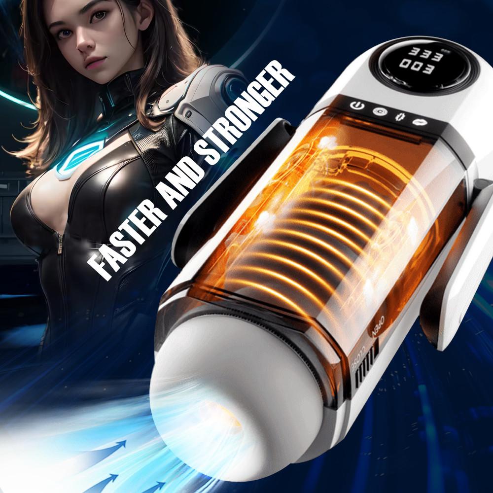 Männlicher Masturbator Becher Stoßender Saugender Vibrator Doppelte Griffe Penis Pumpe Taschentasche App-Steuerung Penis Trainer Sexspielzeug für Männer