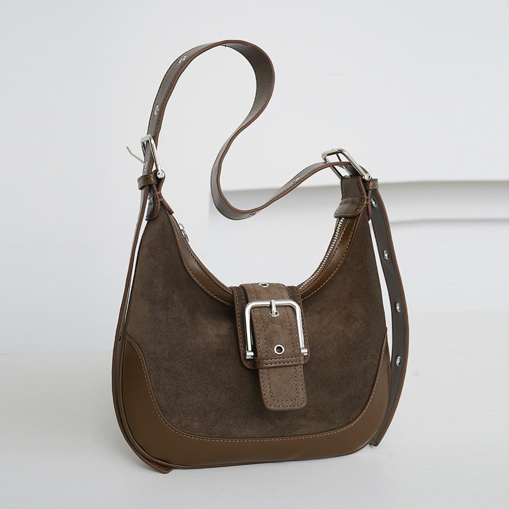 Shoulder Bag, Autumn and Winter Frosted Leather Women's Bag, High-end Sensory Bag, Women's Large Capacity Commuting Fashionable Crossbody Bag