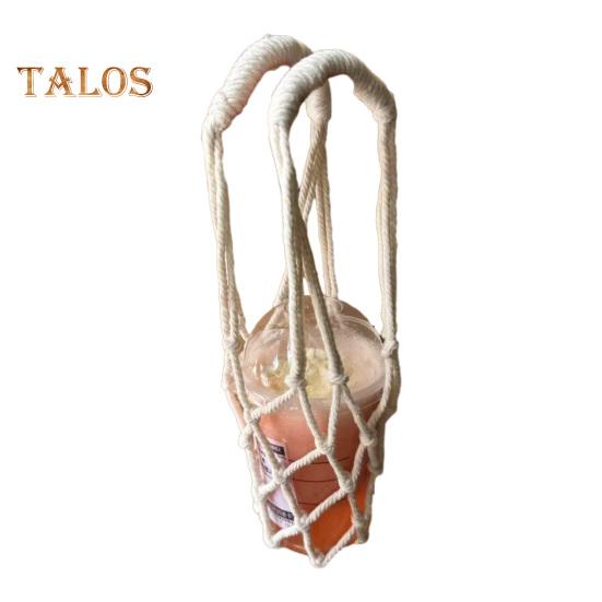 Bolsa bandolera tejida a mano para tazas, portavasos reutilizable tejido a mano, portavasos de té y café frío, fundas decorativas para vasos de agua