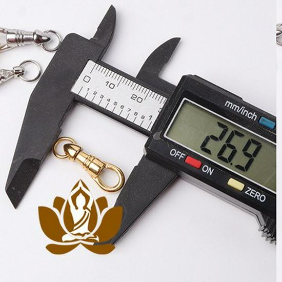 18K Gold-Plated Thai Buddha Amulet Necklace with Rotating Eagle Hook