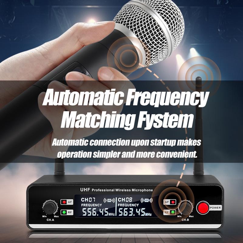 Dual-Purpose Wireless Handheld Microphone: Ideal for Home, Stage, Weddings, and Live Performances