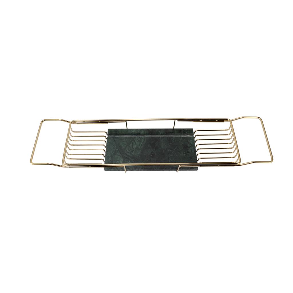 Metal Marble Bathtub Rack Anti Slip Space Saving Multi Functional Expandable Bathtub Tray House