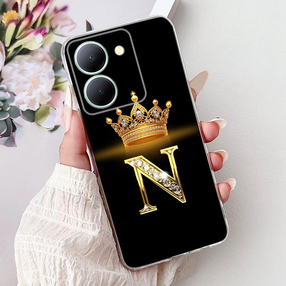 Fashion Letter Phone Case For Vivo Y36 5G (V2248) / Y27 5G (V2302) Clear TPU Slim Cover For Vivo Y36 Y27 5G Soft Silicone Cases