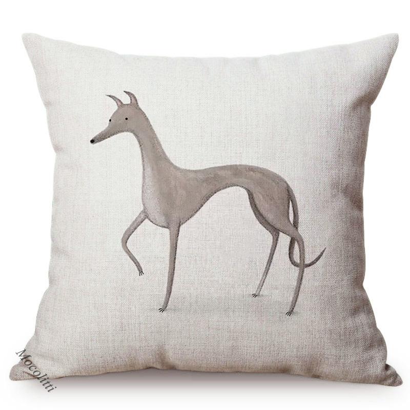 Cute Cartoon Small Animals Style Sofa Throw Pillow Case Cock Dog Rabbit Baby Art Room Bed Decorative Cotton Linen Cushion Cover