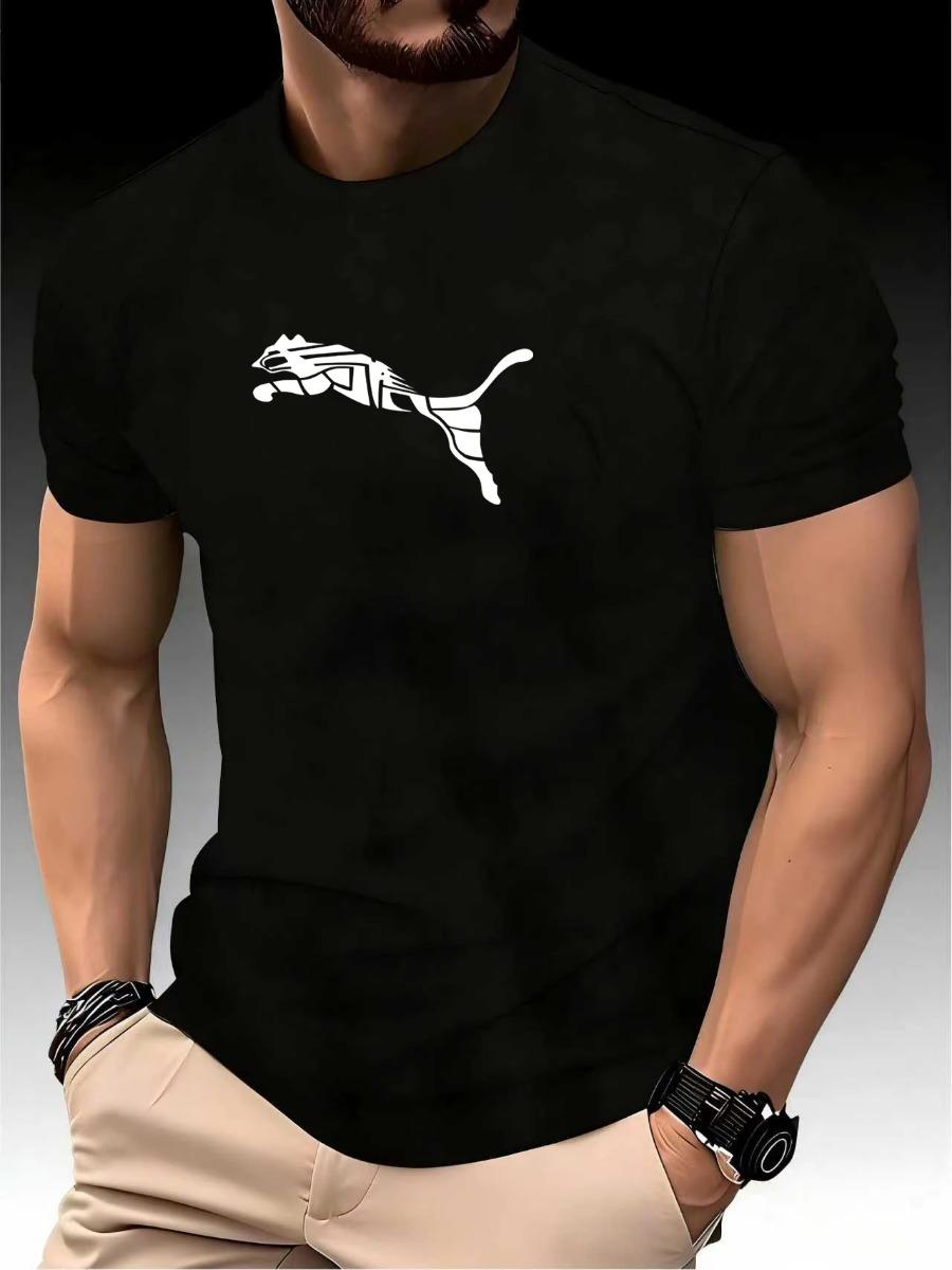 Nouveau T-shirt d'été de luxe pour homme, imprimé renard et léopard, T-shirt de sport de haute qualité pour la salle de sport 6XL brown