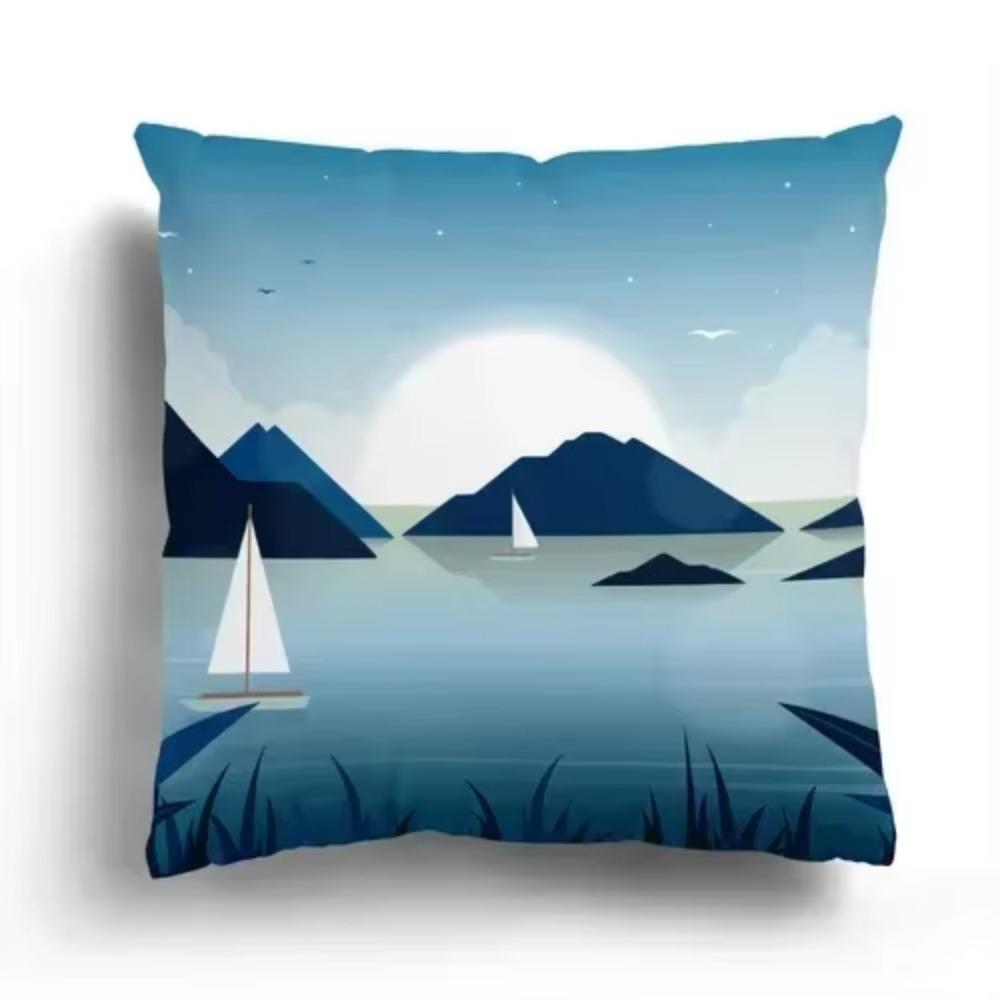 Cushion Cover Pillow  Autumn Scenery Home Decor Sofa Decorative