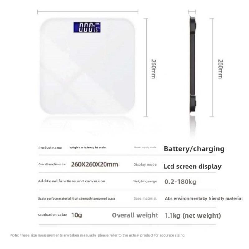 Bluetooth Body Fat Scale Digital Weight Monitor USB Charging Health Scale for Home Body Composition Tracking