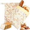 Sacos de pão reutilizáveis de cera de abelha (2 pacotes), sacos de armazenamento de alimentos