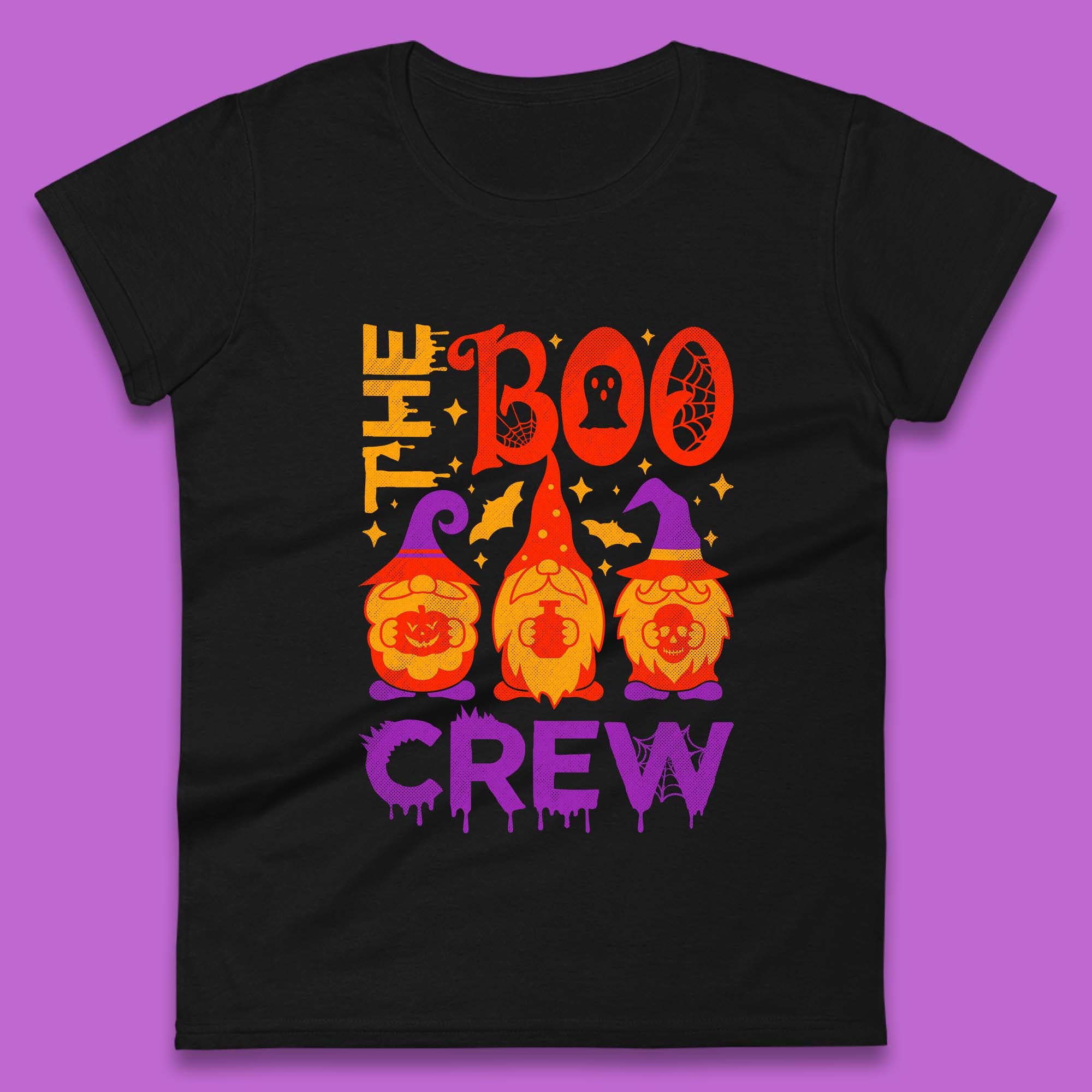 The Boo Crew Halloween Gnomes Squad Horror Scary Spooky Matching Costume Womens Tee T Shirt Mens Tops Unisex Top 3XL