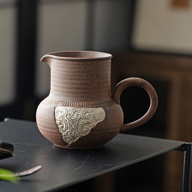 Old Clay Painting Silver Cup Retro Tea Set Ceramic Kung Fu Tea Set Tea Cup