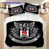 Besiktas logotyp Mönster Sängkläder Täcke Set Påslakan Örngott Heminredning Födelsedagspresent (1 * påslakan + 2 * örngott, utan kärna)
