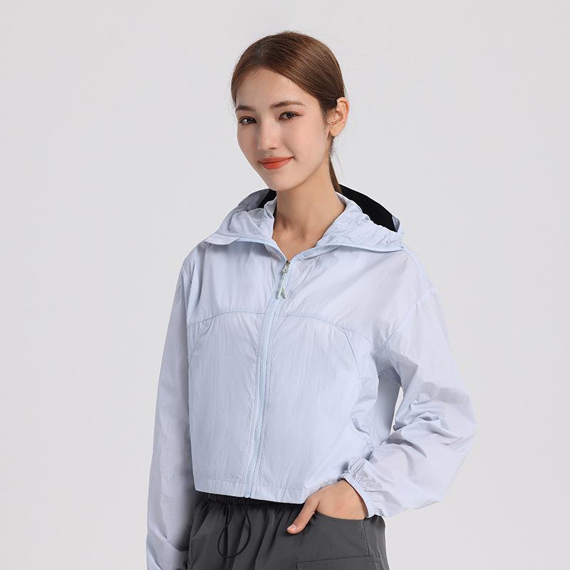 Summer Outdoor Short Sunscreen Clothing Women's Vinyl Brim Sunscreen Clothing Sunscreen Clothing Sunshade UV Protection Breathable Jacket UPF10 +