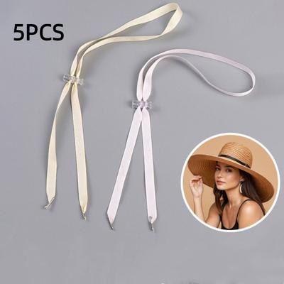 New 5Pcs Removable Hat Chain Strap Nylon Hat Chin Cord Windproof Hat Strap Anti-lost Adjusting Rope Hat Wind Rope