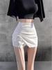 Korean Dongdaemun New Style Slim Fit Hot Girl Irregular Skirt Pants with Figure-Flattering Ruching