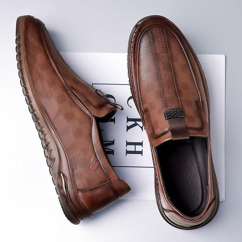 

Мужские осенние кожаные нескользящие слипоны для вождения 42