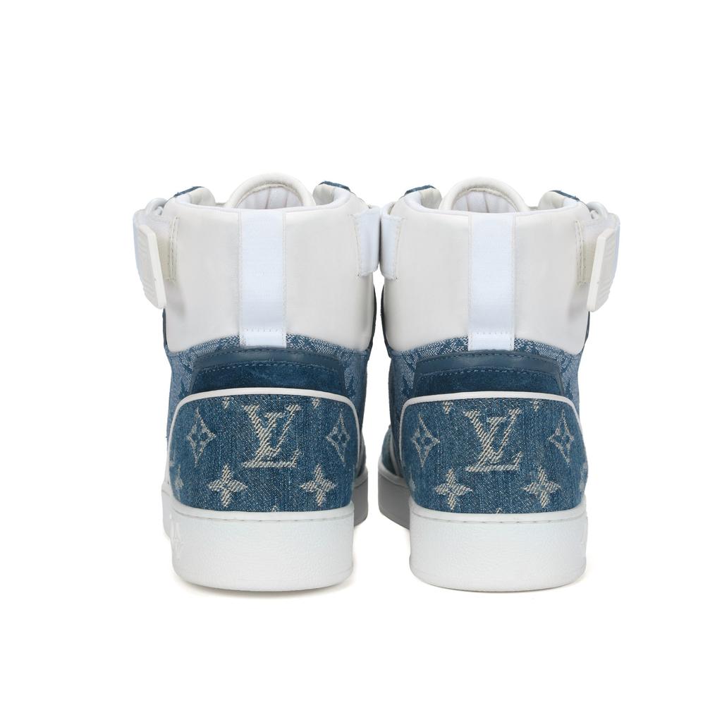 Louis Vuitton Lv Boombox Monogram High Top Sneakers Denim Blue Women's 1A8E3C
