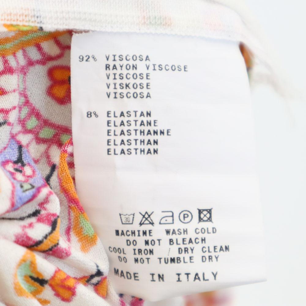 Etro Made In Italy Overall Handle Midi Length Pleated Skirt Waist Rubber Women Used