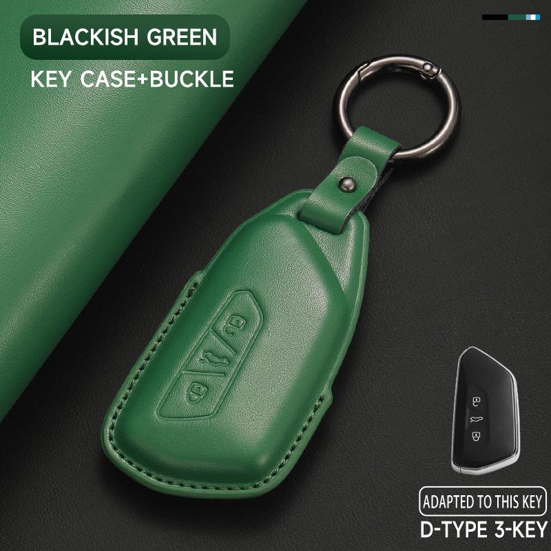 Genuine Leather Car Key Case Cover Key Bag For VW Volkswagen Golf 8 MK8 ID.3 ID.4 Cupra Skoda Octavia A8 Protect Set Accessories