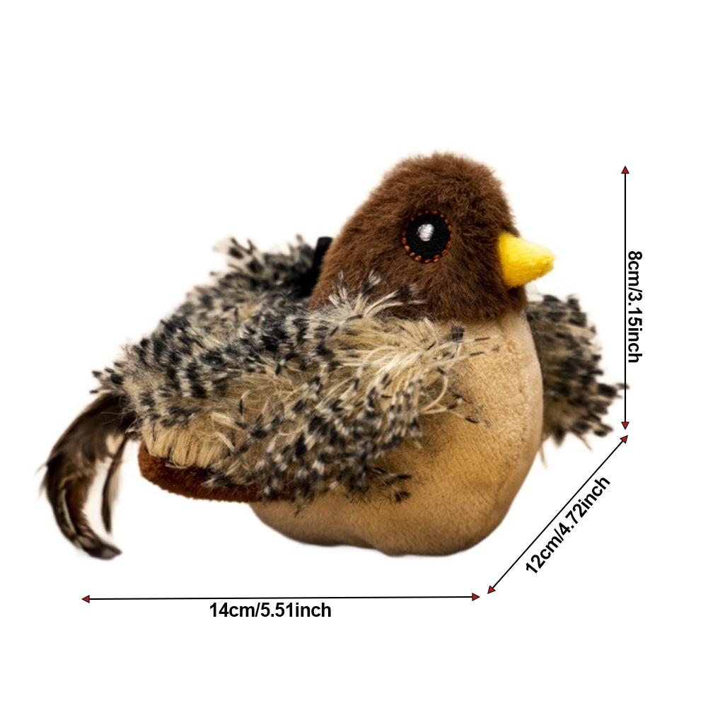 Interactive Cat Toys Flying Bird Cat Toy Flapping Wings Sparrow Toys Vivid Chirping Simulation Bird Interactive Cat Toy